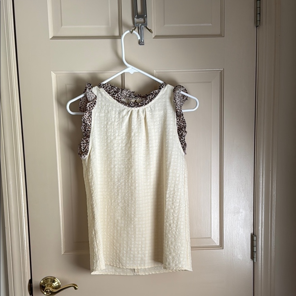 Cream Ruffled Blouse with Elegant Style
